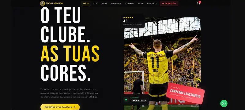 Football Nation Store — Loja online completa para venda de camisolas de futebol com catálogo, pagamentos e SEO.